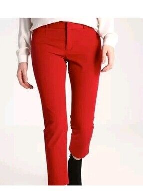 Banana Republic Sloan Red 10 Petite Straight Leg Ankle Trouser Pants Preppy Slim